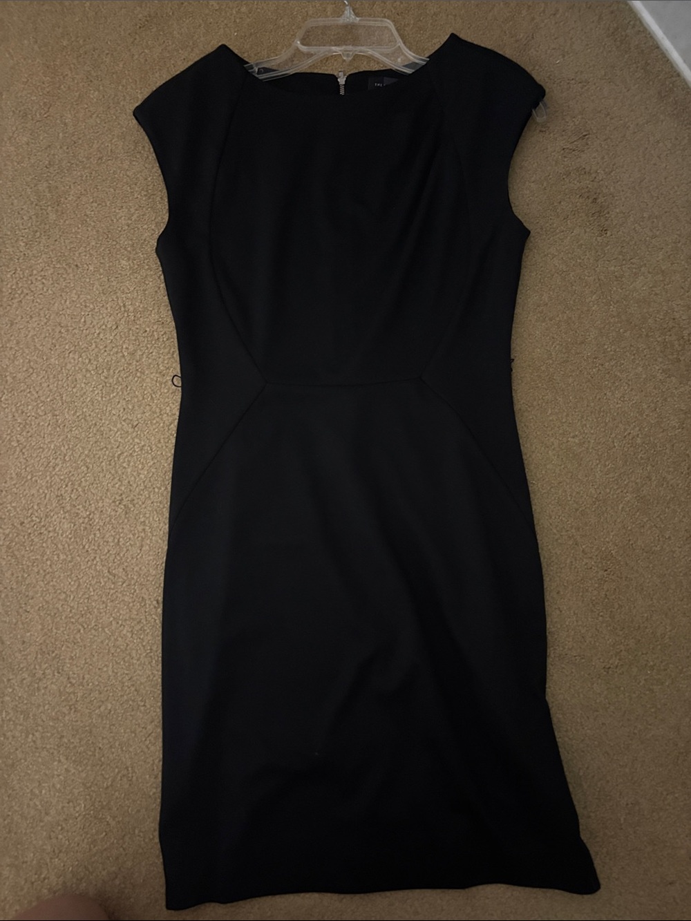 The Limited Black Cap-Sleeve Midi Sheath Dress